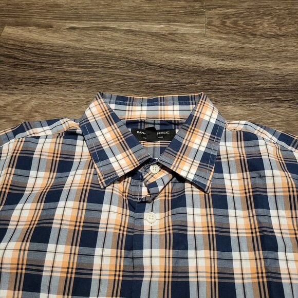 Banana Republic Tailored Stretch Fit Long Sleeve Button Up Shirt Mens Size Large - Picture 4 of 8